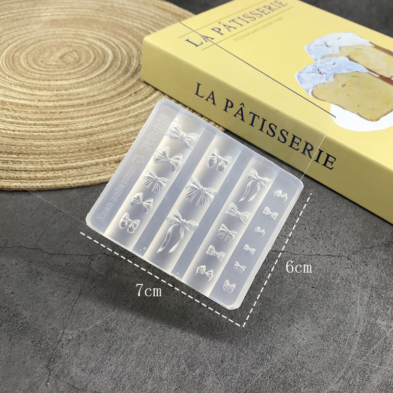 跨境批发蝴蝶结硅胶美甲模具立体链条串珠浮雕花纹穿戴甲装饰工具|undefined