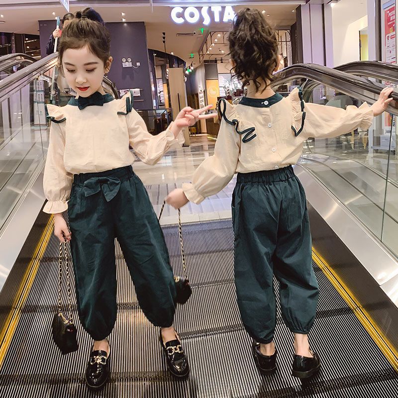 女童套装春装2023新款儿童洋气小女孩两件套韩版时髦网红春秋童装