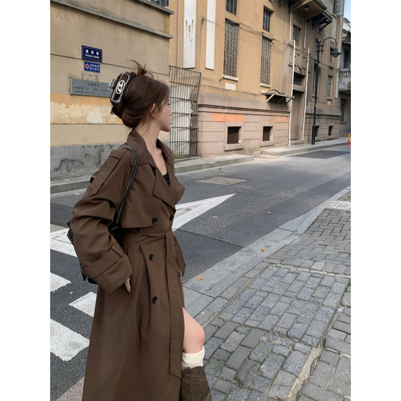 韩系气质风衣中长款外套法式高端气质休闲过膝大衣女|undefined