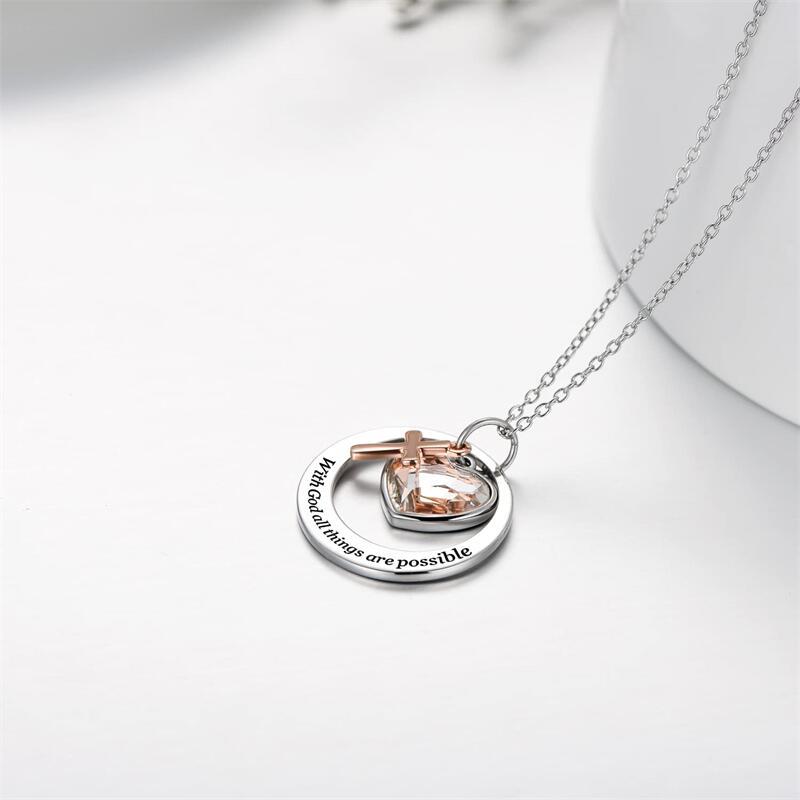 11g Weight PVD Coated Gold Plating Process 304 Stainless Steel Pendant Material Pendant Necklace Classification 304 Stainless Steel Chain Material 304 Stainless Steel Material Heart Shape Pattern Women's Gender Simple Style, Classic Style Style Bestseller Heart Shaped Crystal "Faith Hope Love" Stainless Steel Cross Pendant Necklace Unisex Polished Finish Geometric Pattern 5