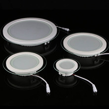 led圆形玻璃筒灯外壳18W圆形玻璃面板灯套件天花压铸筒灯配件厂家