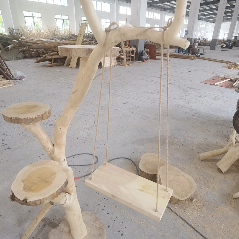 树干猫爬架实木猫架跳台一体猫窝家用原木猫树豪华别墅猫抓柱|undefined
