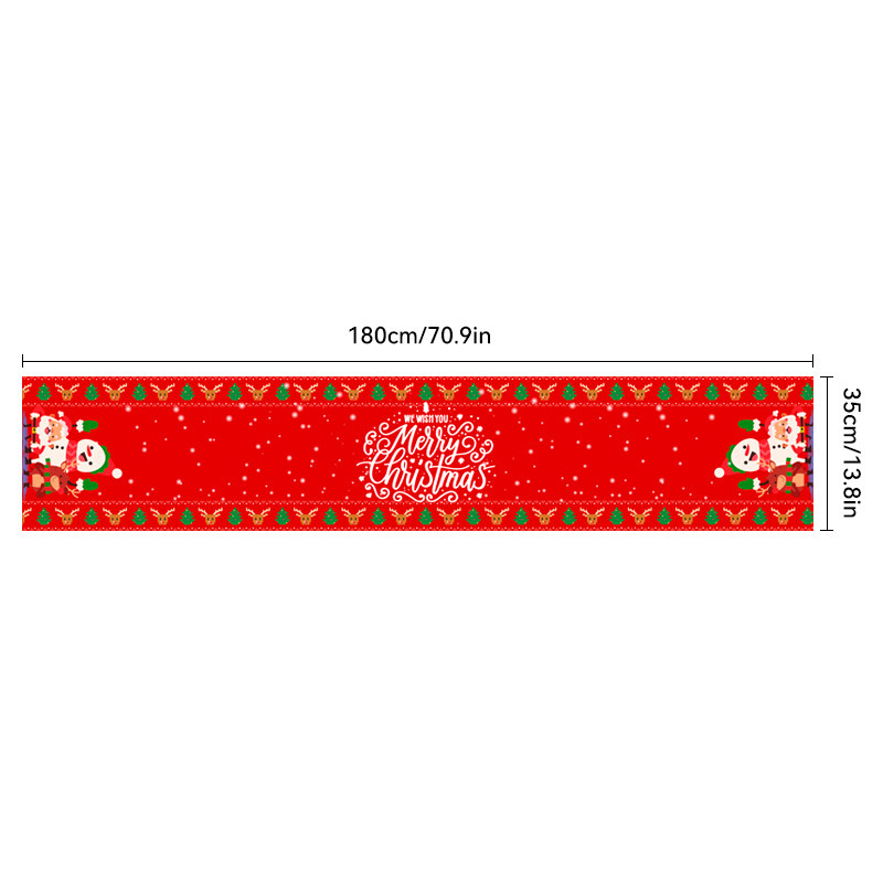 新しいクリスマステーブルクロス用品ポリエステルオックスフォード布テーブルフラグクリエイティブクリスマステーブルフラグテーブル装飾プリントフラグ|undefined