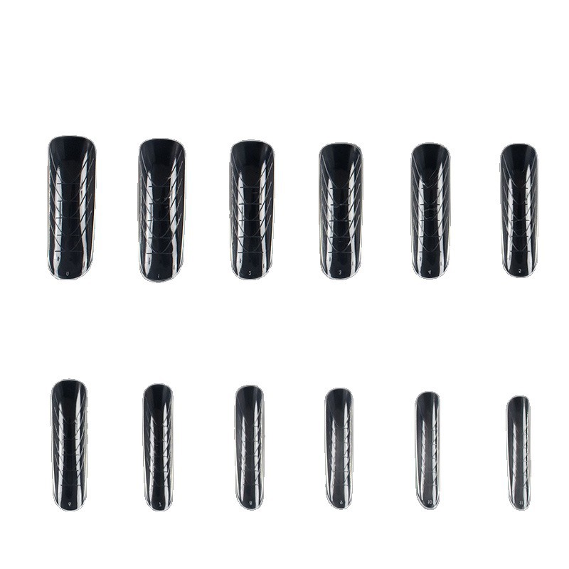 Molde de uñas auxiliar para extensión de uñas de cristal con escala, sin papel, puntas de uñas portátiles en caja para uso transfronterizo