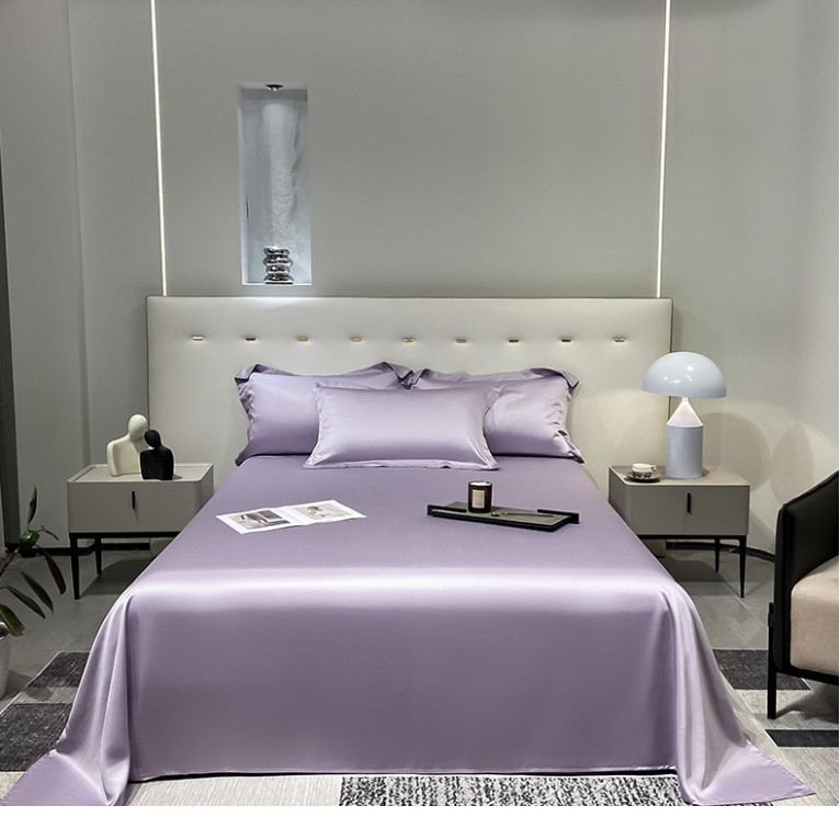 100 sábanas de verano de seda de hielo de color sólido de una sola pieza, dormitorio desnudo, edredón fresco, funda de almohada simple, juego de tres piezas