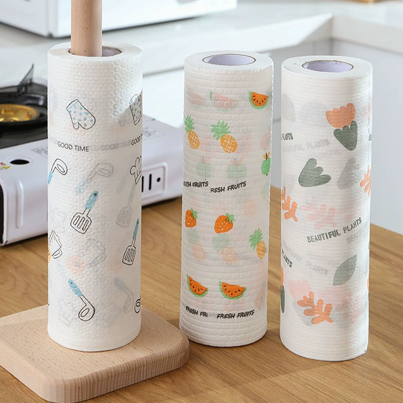Disposable kitchen rag lazy rag can be washed kitchen paper with thick wet wet and wet printed dishwasher cloth