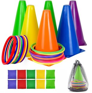 Amazon Carnival Game Bean Bag Toy Outdoor Sports Logo Bucket Sensory Training Plastic Ring