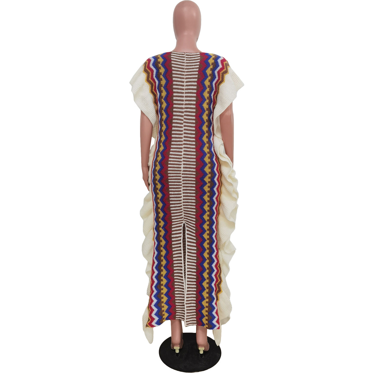 1050g Weight Maxi Long Dress Dress Length Type Sleeveless Sleeve Length Sweater Dress Dresses Type Polyester Fabric Type High Waist Waist Line Daily, Street Occasion Round Neck Neckline Loose Fit Type Geometric Pattern Autumn Season Women's Gender Casual Style Wholesale Women's Casual Geometric Daily Street Round Neck Sleeveless Sweater Dress 19