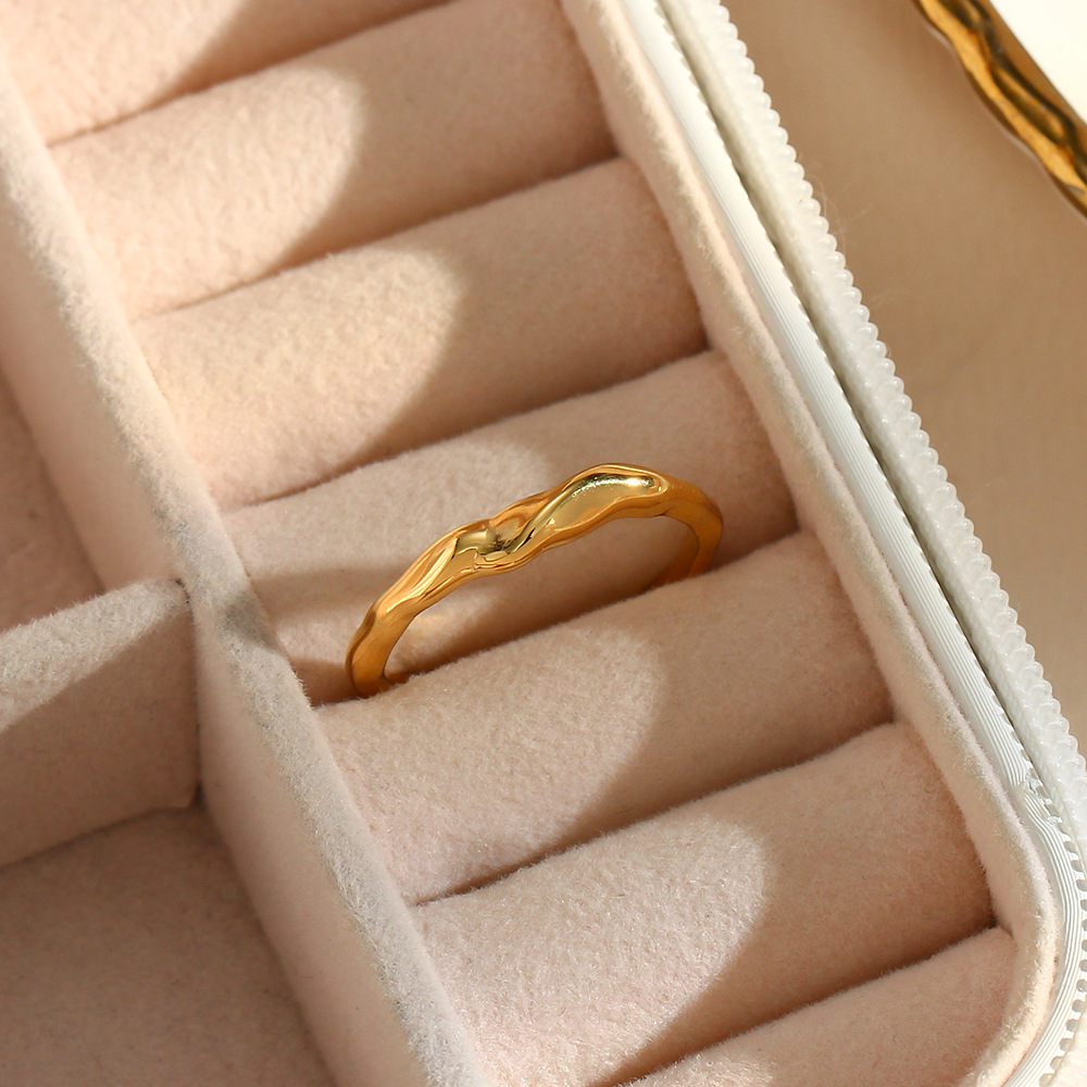 Basic Irregular Stainless Steel Plating Gold Plated Open Ring display picture 1