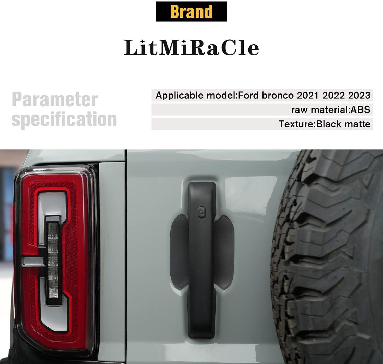 Suitable for 2021+ Lima Bronco Exterior Modification Wear-Resistant Anti-Scratch Anti-Collision Door Bowl Sticker Car Sticker Protective Sticker