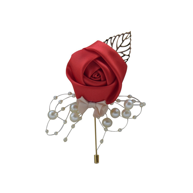 Broche al por mayor novio novia boda flor artificial ramillete broche flor artificial negocio fiesta suministros