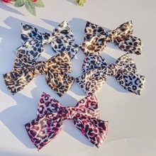 欧美时尚爆款外贸大蝴蝶结发夹豹纹发饰头饰弹簧后脑勺头饰2025
