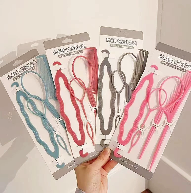 Простые инструменты для моделирования, набор из шести предметов, тянущаяся шпилька для вытягивания волос, ленивые бигуди для волос, плетение, расческа для волос, аксессуары для волос для женщин