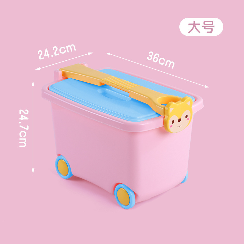 子供のおもちゃの積み木収納ボックス家庭用バスケットプラスチックスナックボックスベビー蓋付きかわいい漫画の収納ボックス|undefined