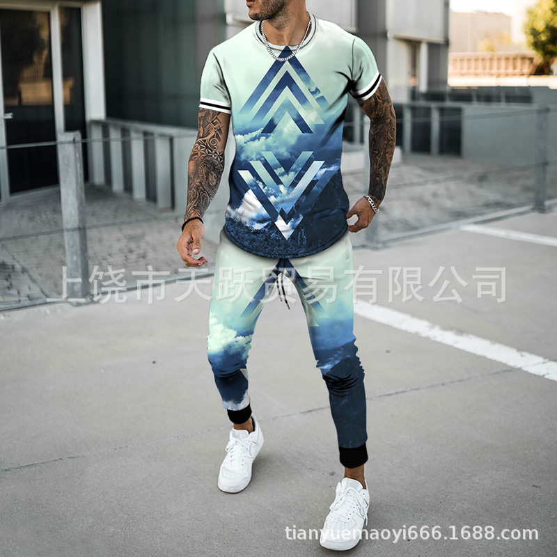 2021 summer men's casual suit short-slee...