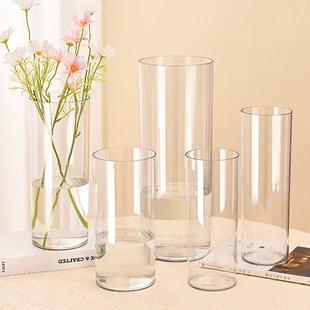 High-transparent simulation glass plastic vase, food-grade hydroponic plant container, multiple sizes