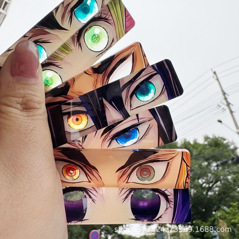 Demon Slayer: Kimetsu No Yaiba Eye Strip Transparent Card Acrylic Keychain Little Red Book Same Style Tokitoru Muichiro Tomioka Yoshikage
