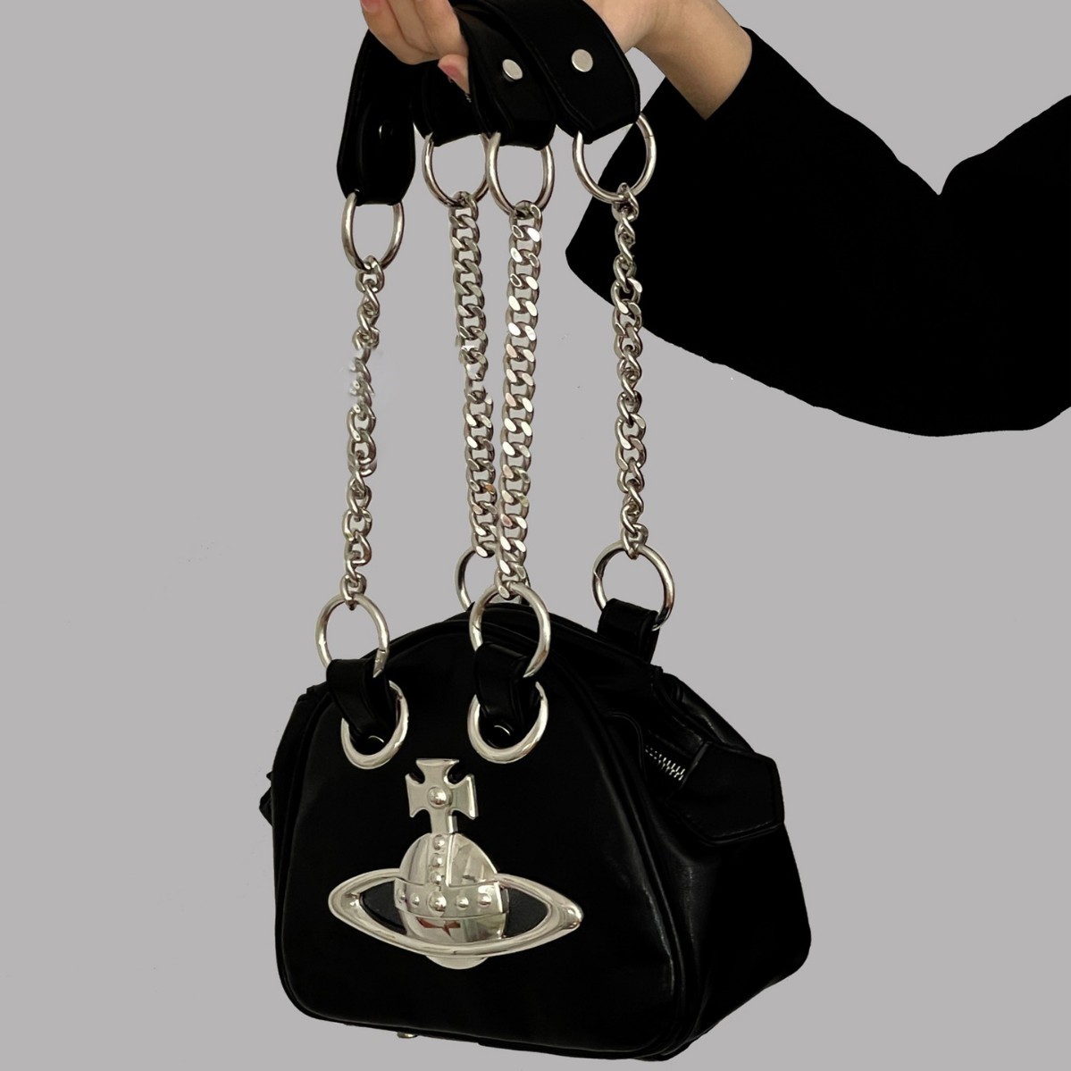 Xiempress Saturn bolsa de bolos punk Hot Girl hombro underarm bolsa nicho bolso de las mujeres 2023 nuevo bolso de la cadena