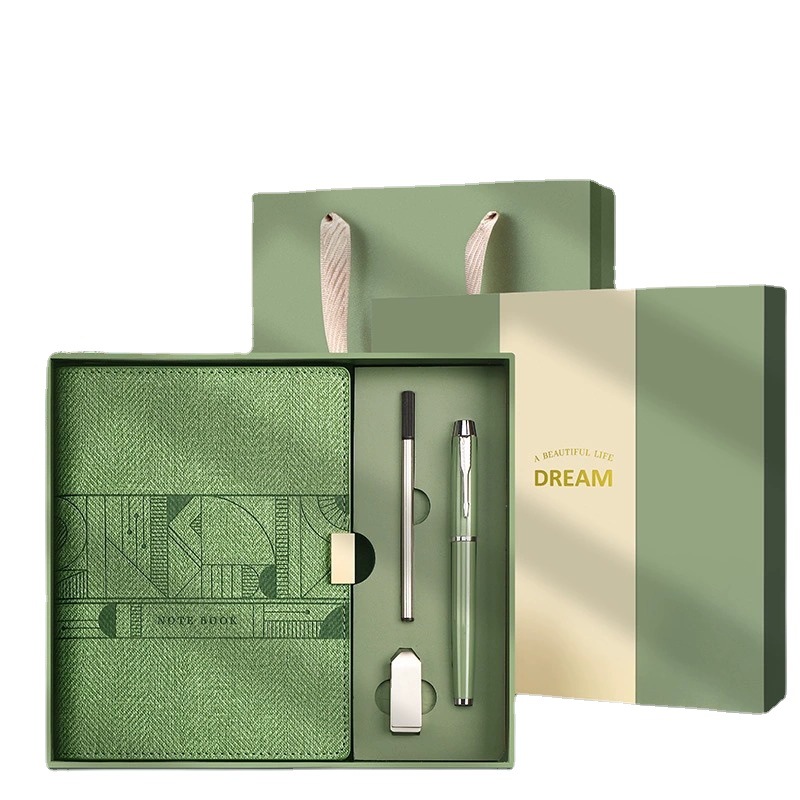 Cuaderno de hojas sueltas caja de regalo traje logotipo imprimible personalizado oficina de negocios regalo de gama alta Cuaderno de aspecto alto