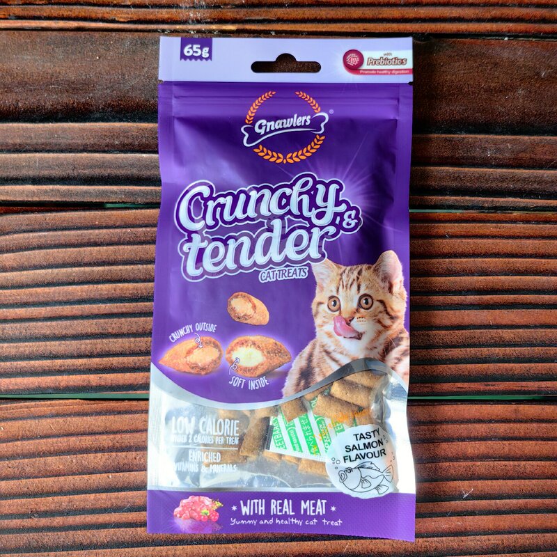 Fenglaikexia Sandwich Crispy Chicken Salmon Tuna Adult Cat Kitten Cat Snacks for Teeth Grinding
