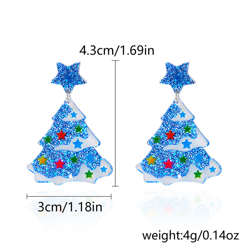 欧米の越境クリスマスツリーのアクリルイヤリングの女性のクリスマスの要素のクリスマスの靴下のクリスマスの手袋のカラーのピアスの女性|undefined