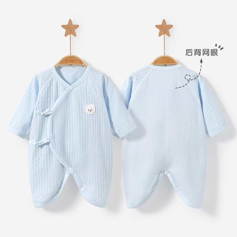 Ropa de bebé recién nacido Primavera, otoño y verano algodón recién nacido Ropa de verano de manga larga traje de mariposa delgada para hombres y mujeres mono de bebé