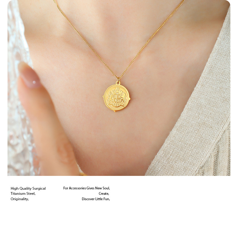 Amulet Pattern Necklace Thai Ethnic Gold Titanium Steel Chain_voghion.com
