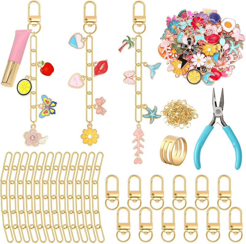 189/302-Piece Keychain Making Kit, Charming Jewelry Chain Making Crafts, Includes Pendant, Keychain, Bookmark