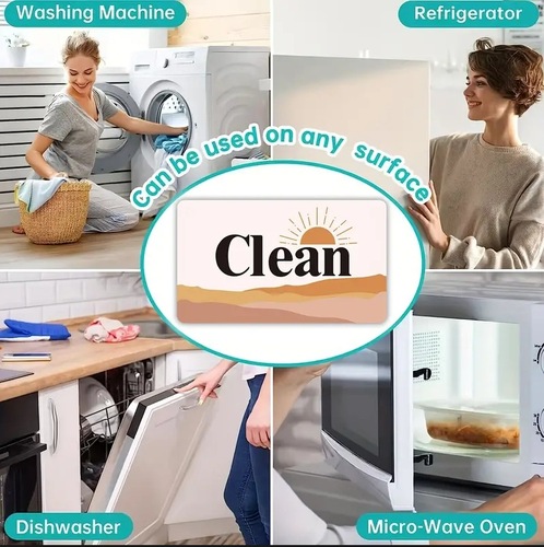 dirty clean magnetic refrigerator stickers cross-border foreign trade new kitchen dishwasher refrigerator decorative magnetic stickers