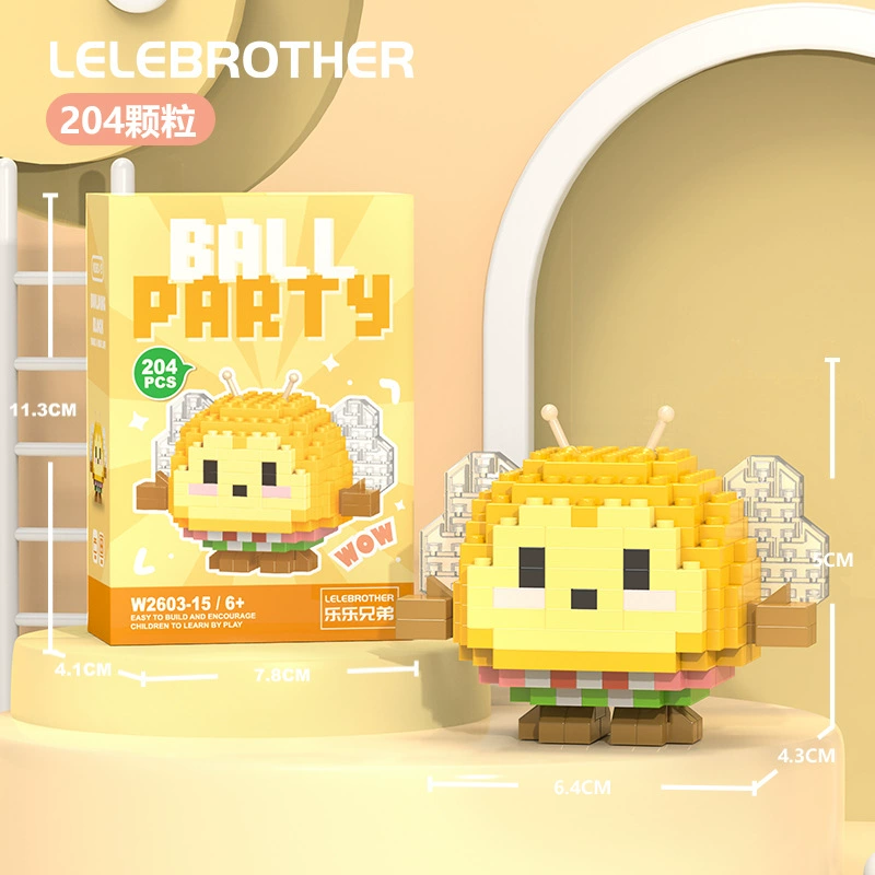 Micro‑block cartoon doll constructor (Lego style), strawberry & mini bears, blind box, micro pieces