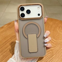 隐形折叠支架适用iPhone17promax手机壳磁吸苹果16磨砂15创意防摔