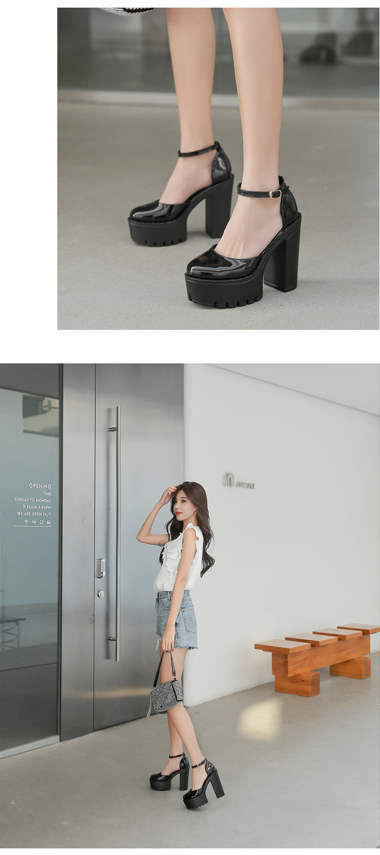 water platform hollow round toe thick high-heeled shoes NSSO37505