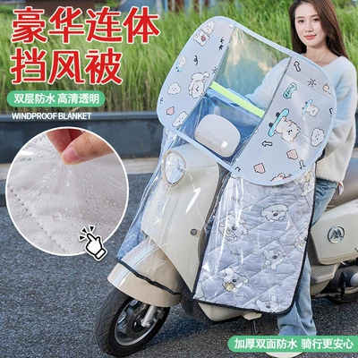 Motorcycle front windshield | Windshield for All Seasons - gray-aluminum-film-upper-barrier-lower-barrier-full-pvc-coverage-thickened-gray-kitten