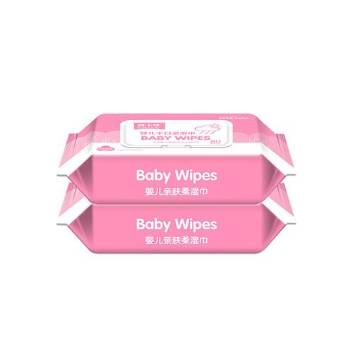 婴儿湿纸巾新生手口专用宝宝幼儿童60抽家庭实惠装湿巾批发工厂