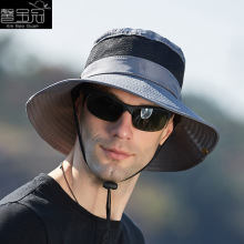 9201新款夏季网眼透气渔夫帽男士户外登山帽女士大檐遮阳帽奔尼帽