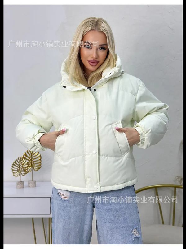 冬季外套棉服女米白色韩版宽松小棉袄洋气面包服短款羽绒棉衣ins|undefined
