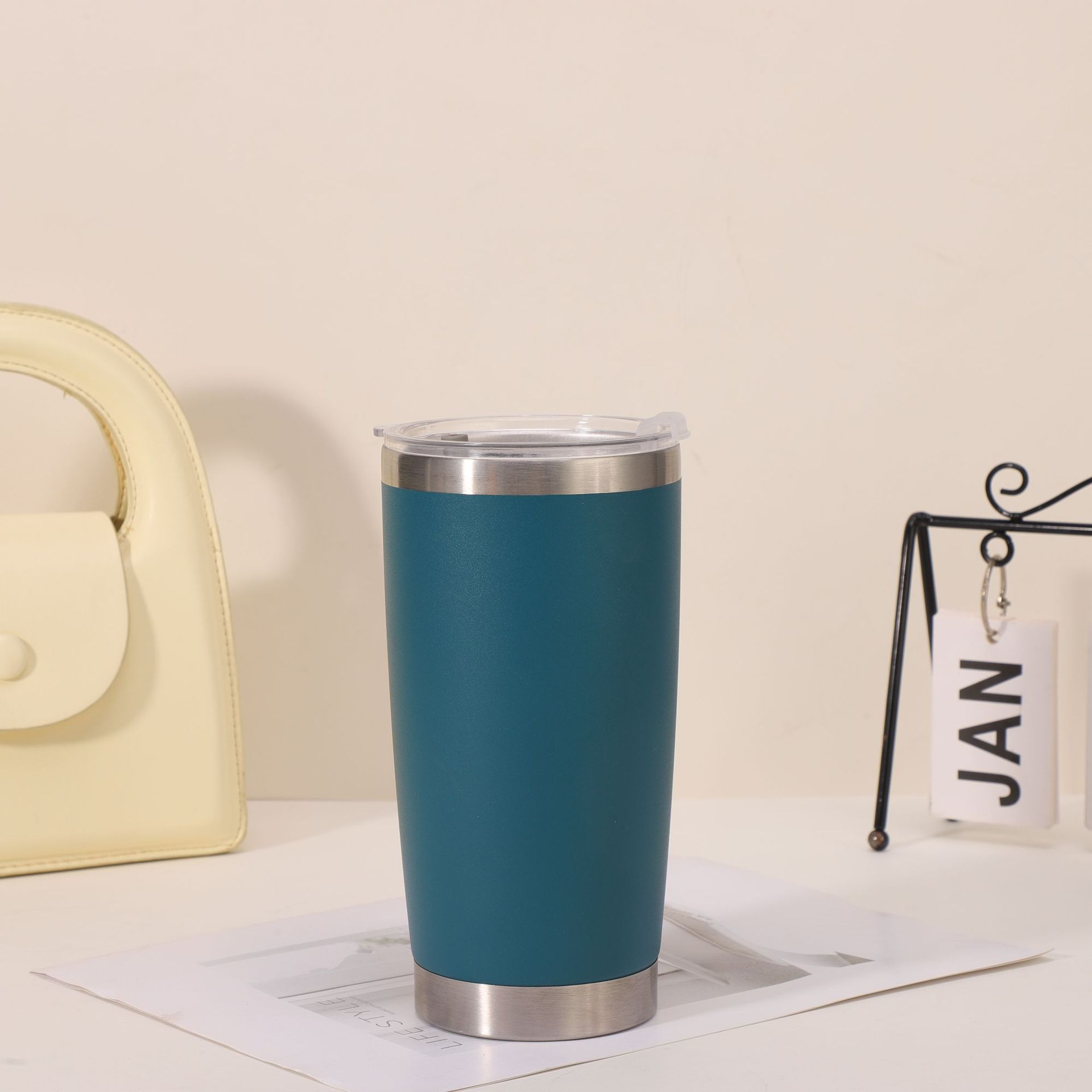 Transfronterizo Amazon de acero inoxidable 20oz taza de automóvil de doble capa de alta capacidad de acero inoxidable pulverizado hielo taza puede imprimir logotipo