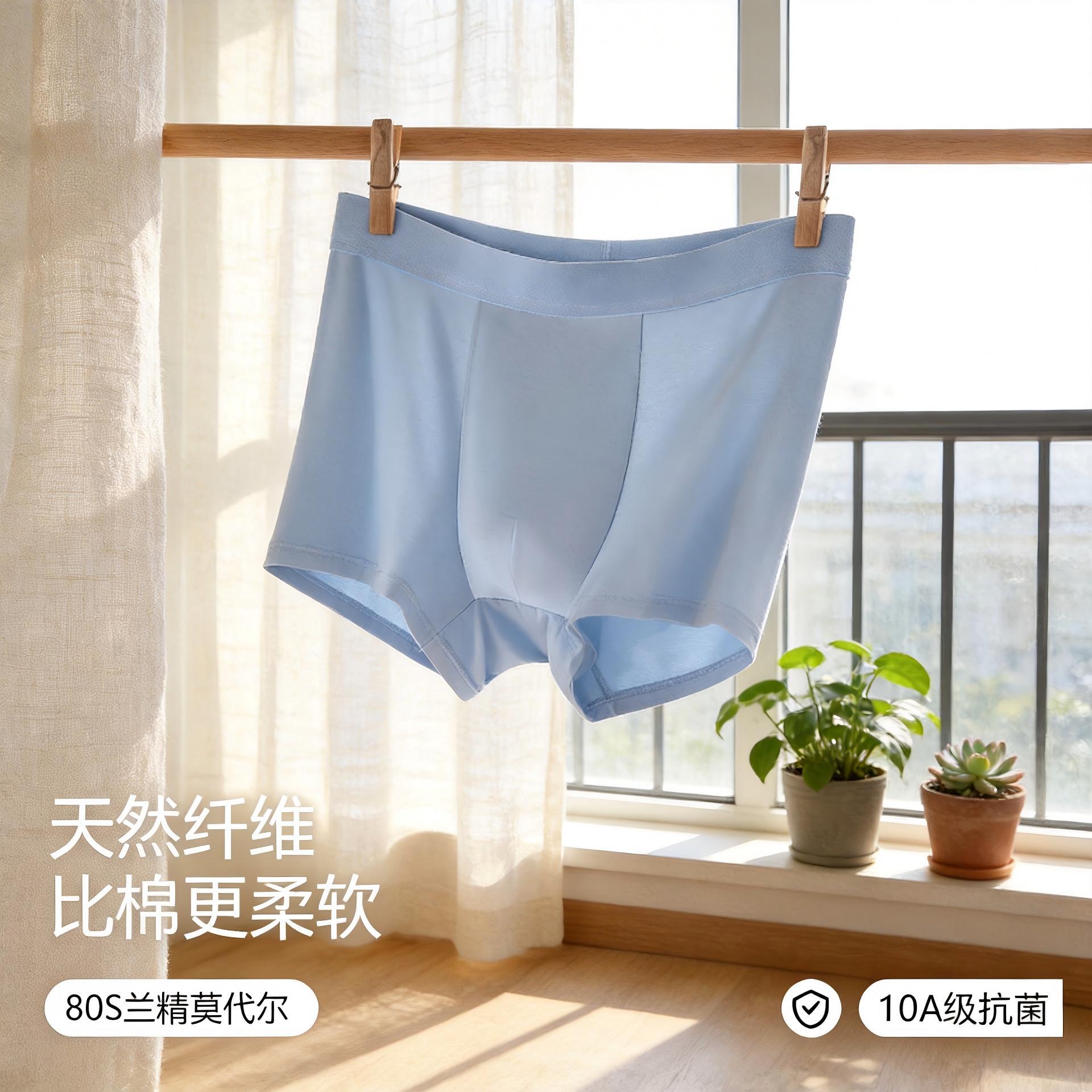 2025 New Men's 80S Modal Comfortable and Breathable 10A Antibacterial Boxer Briefs Zhongshan Underwear Wholesale Delivery