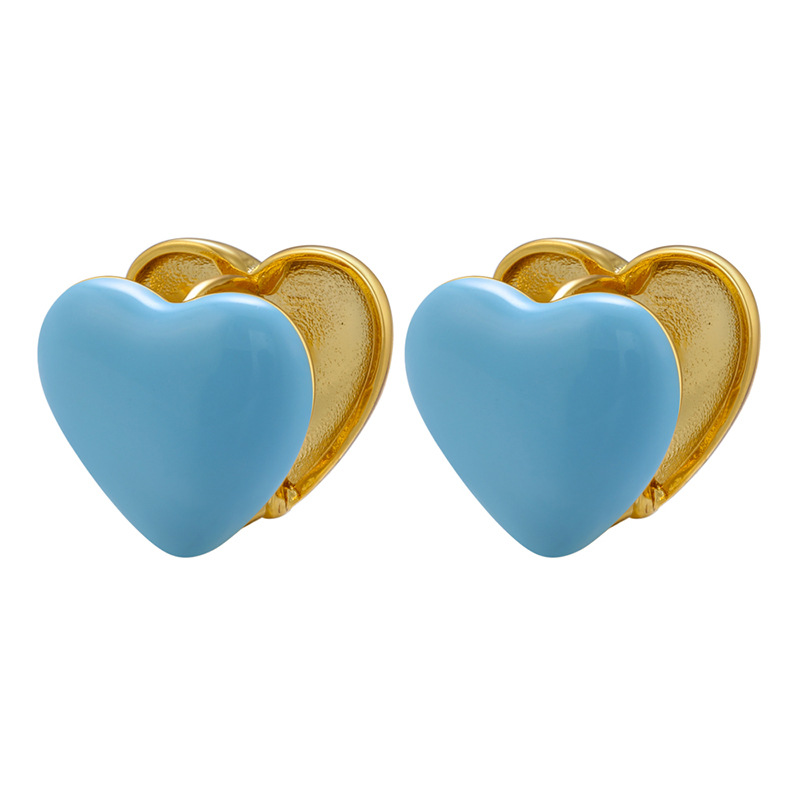Fashion Heart Shape Brass Plating Ear Studs 1 Pair