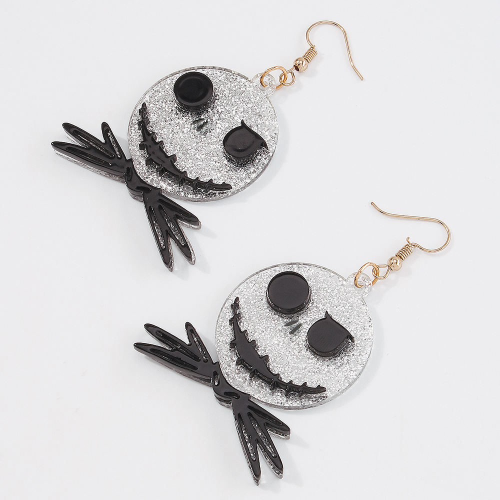 22g Weight No Inlaid Inlay Material Earrings Classification Housewarming, Anniversary, Business, Wedding, Travel, Birthday, Festival Occasion Alloy Material Halloween Festival Geometric Pattern Women'S Gender Fashion Style Halloween New Spider Geometric Alloy Diamond Earrings Wholesale Nihaojewelry 26