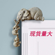 Cute Elephant Figurines大象悬挂小象树脂工艺品家居摆件三件套