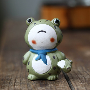 Purple Clay Tea Pet Selling Cub Frog Ornaments Handmade Creative Golden Toad Tea Ceremony Tea Set Accessories Tea Table Tea Play Healing Can Be Raised