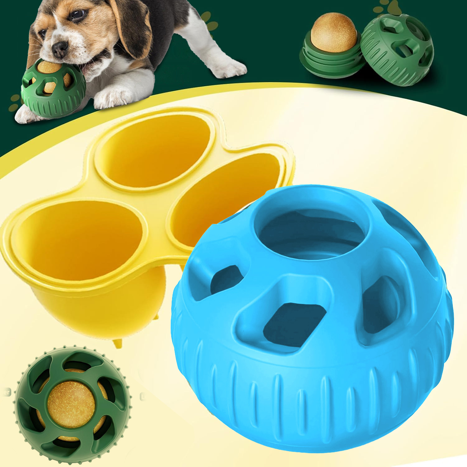 Molde de bola de comida lenta azul 丨