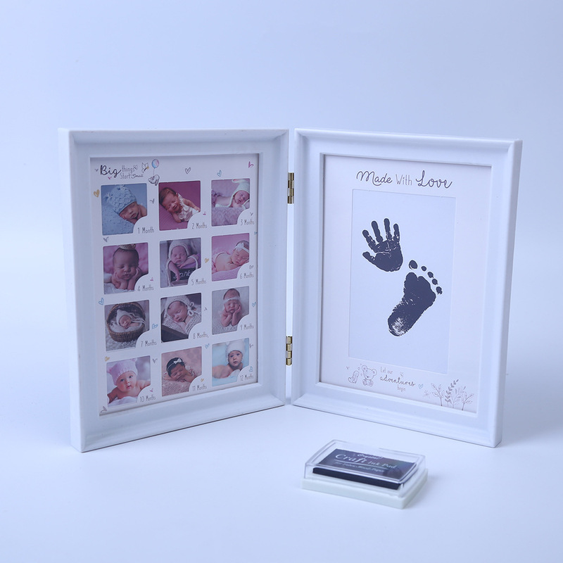 Wish Aliexpress Book Style Baby One-Year-Old Kids 12-Month Growth Handprint and Footprint Photo Frame Wedding and Wonderful Shadow