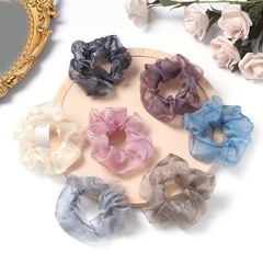 熱銷歐義烏工廠直發歐根紗大腸發圈純色高彈超仙大腸圈女