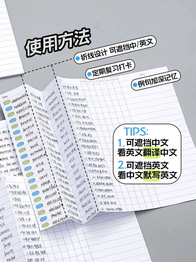 a4搞定英語單詞艾賓浩斯記憶曲線b5背單詞本專升本考研四級記憶本