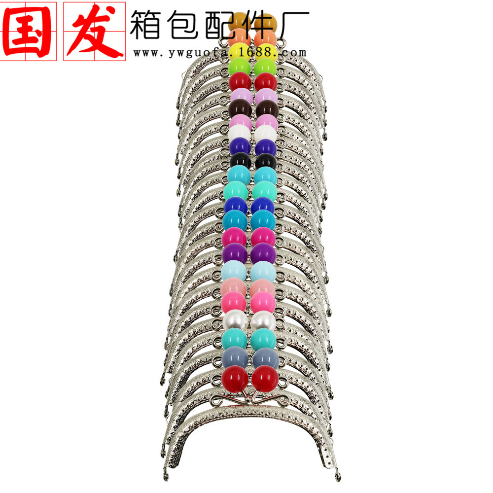 12.5CM cabeza de caramelo en relieve de arco oro y plata 20MM cabeza de perlas de color de caramelo [rollo]