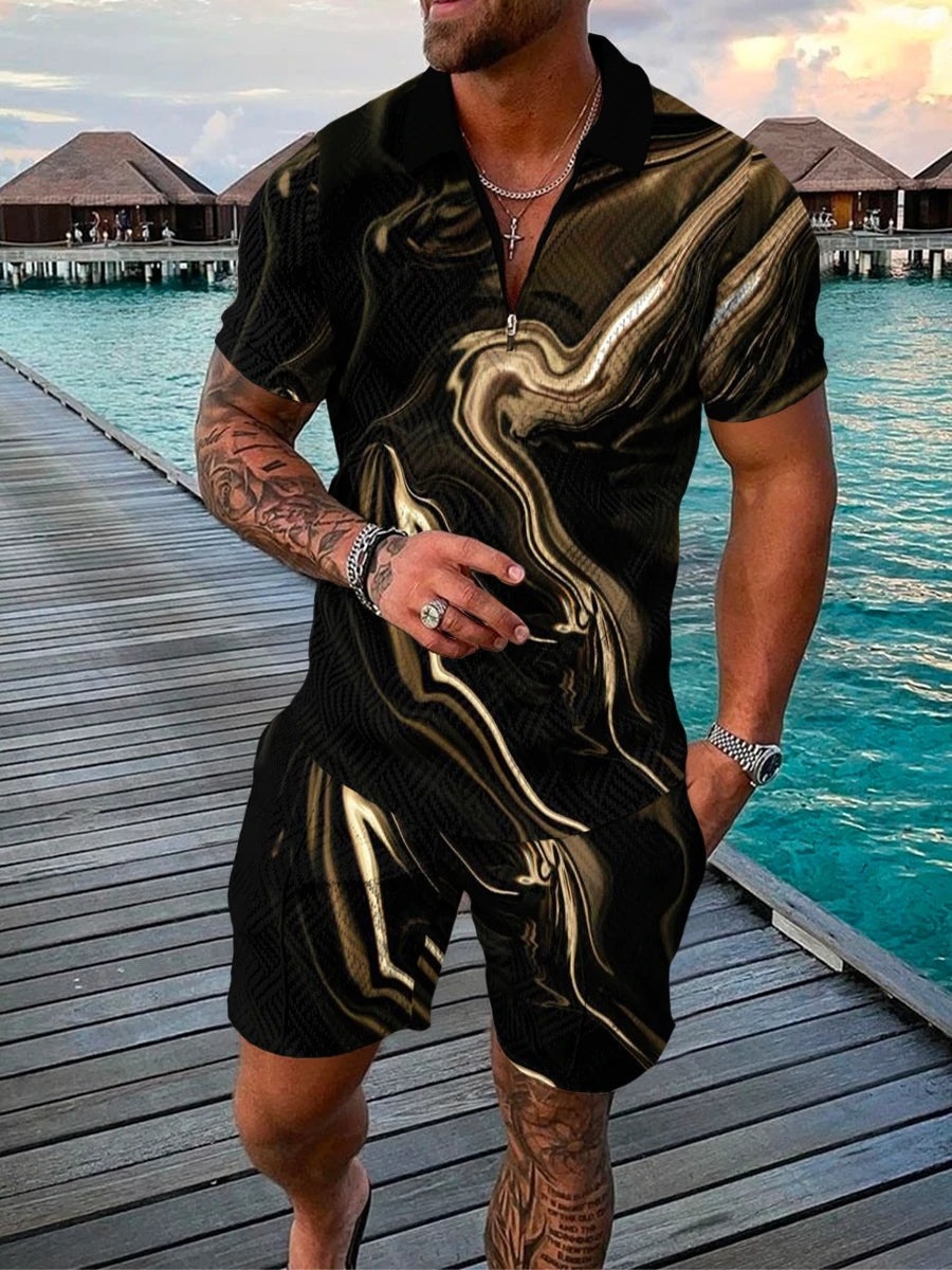 3D Digital Printed Polo Shirt Set 4