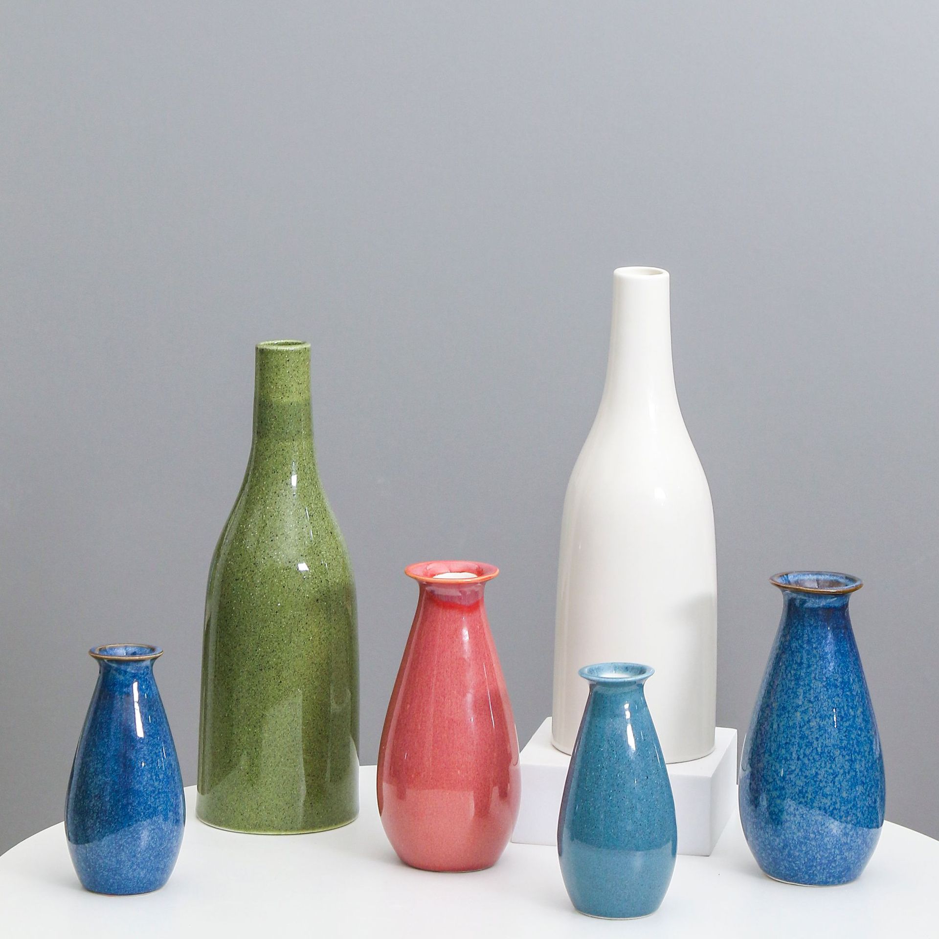 Cerámica simple decoración florero europeo ins estilo hogar pasillo mesa de comedor flor dispositivo flor seca titular TV decoración del gabinete