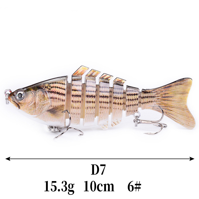 Fabricante 7-Sección 10cm multi-Sección cebo de plástico cebo duro falso cebo simulación biónica de agua dulce Luya cebo